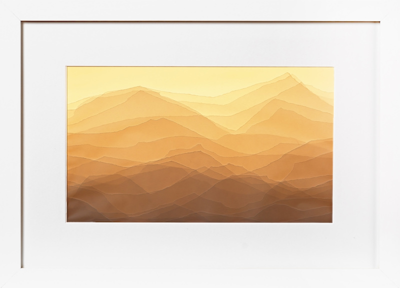 Nermin Er, Yol’da, Peyzajlar 6, 2023, Işıklı kutu ve kağıt rölyef, 40 x 55 cm