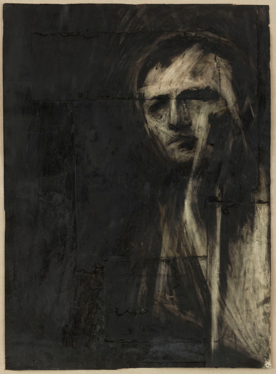 Frank Auerbach, Self-Portrait, kağıt üzerine kömür ve tebeşir, 30 x 21 3/4 inç, 1959, The Charcoal Heads, The Courtauld Gallery, Fotoğraf: courtesy of Frankie Rossi Art Projects, London