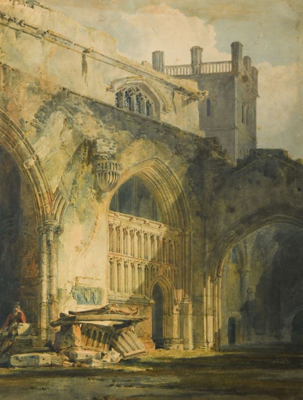 J. M. W. Turner, St David’s: The Ruins of St Mary’s Chapel and the Entrance to Bishop Vaughan’s Chapel, 1795, Tate