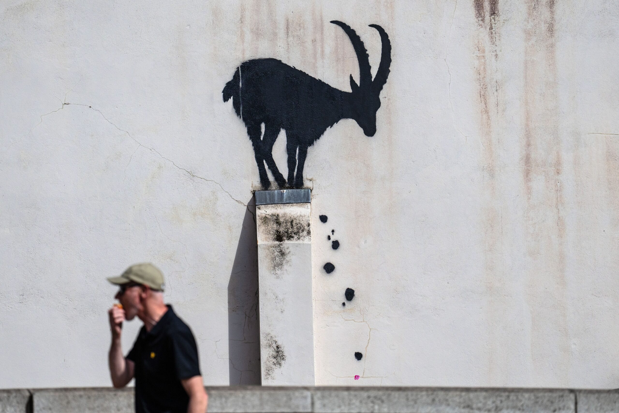 Banksy has unveiled a new piece of art work near Kew Bridge in west London.