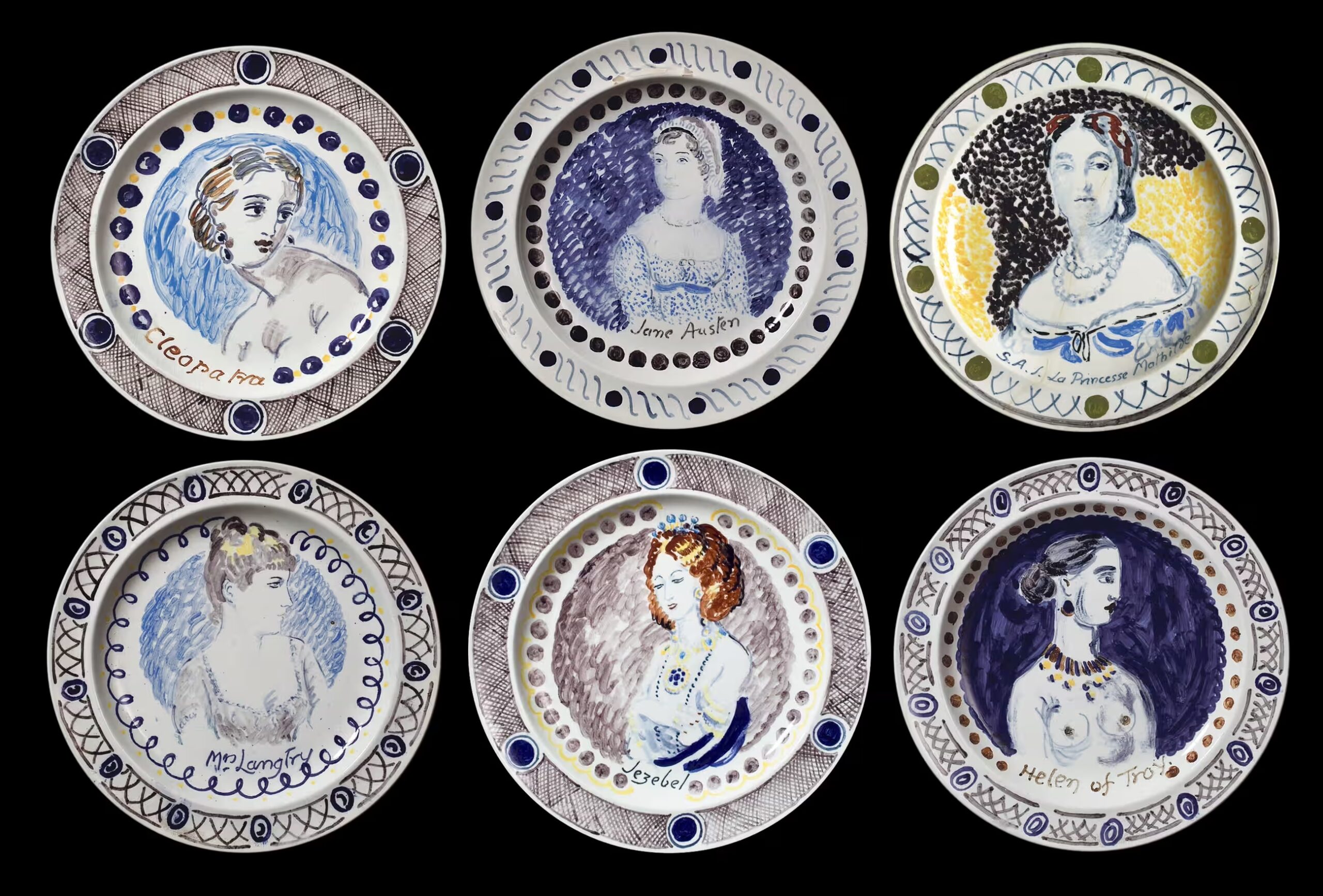 Plates from the Famous Women Dinner Service.