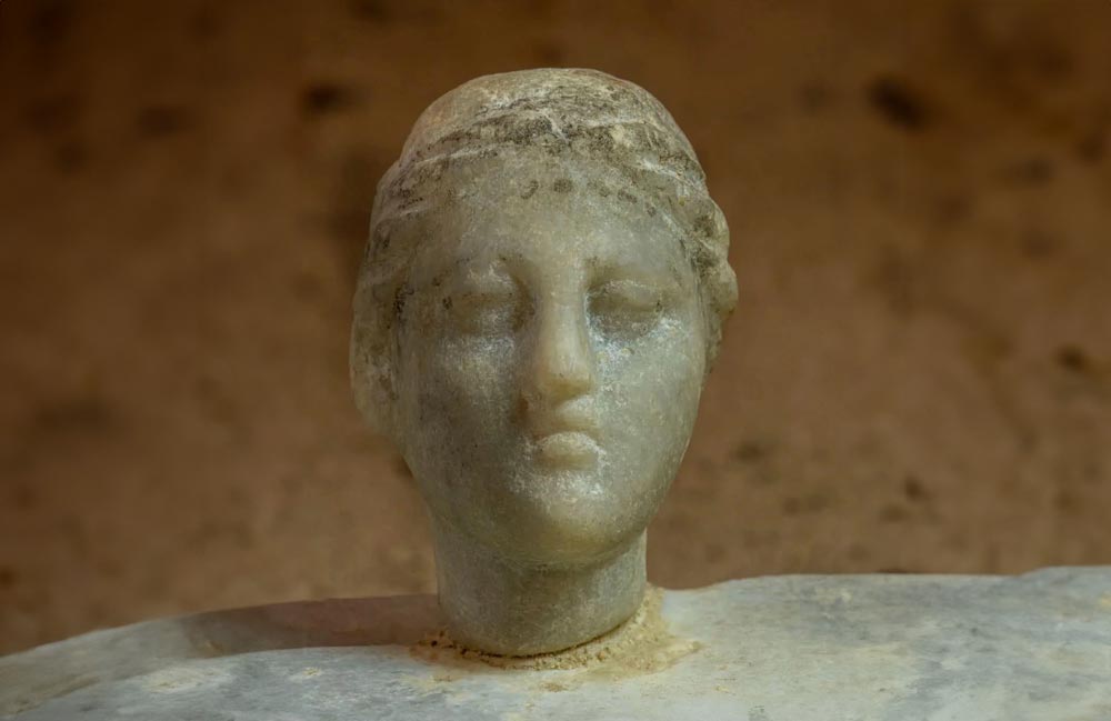 The bust depicts a woman wearing a diadem, possibly Cleopatra VII. Credit: Egyptian Ministry of Tourism and Antiquities