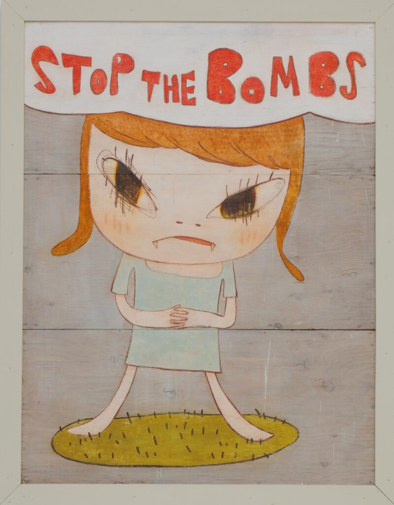 Yoshitomo Nara, Stop the Bombs, 2019. © Yoshitomo Nara, courtesy Yoshitomo Nara Foundation