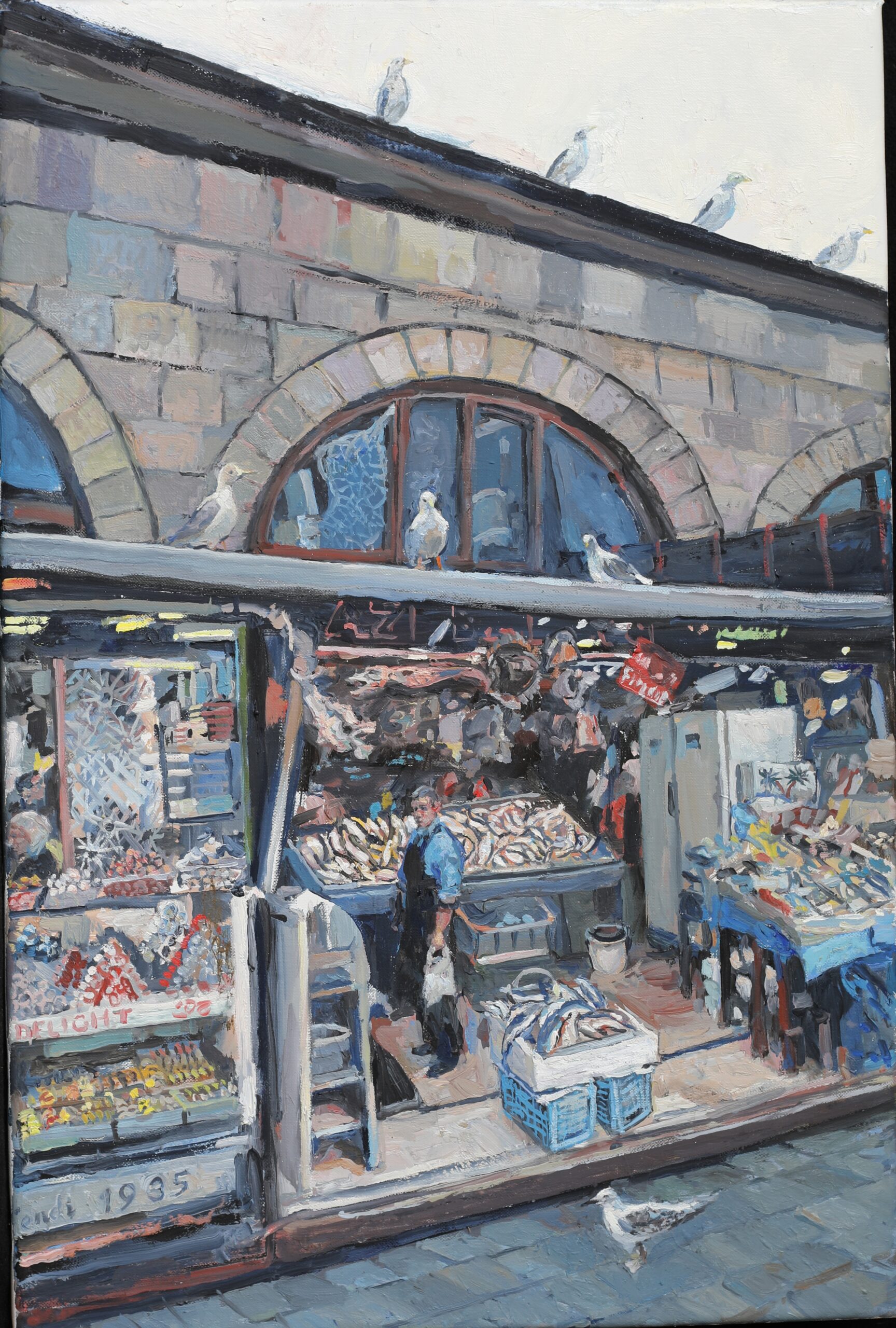 Hector McDonnell, Fish Market with Seabirds, Courtesy of Şule Gazioğlu Gallery